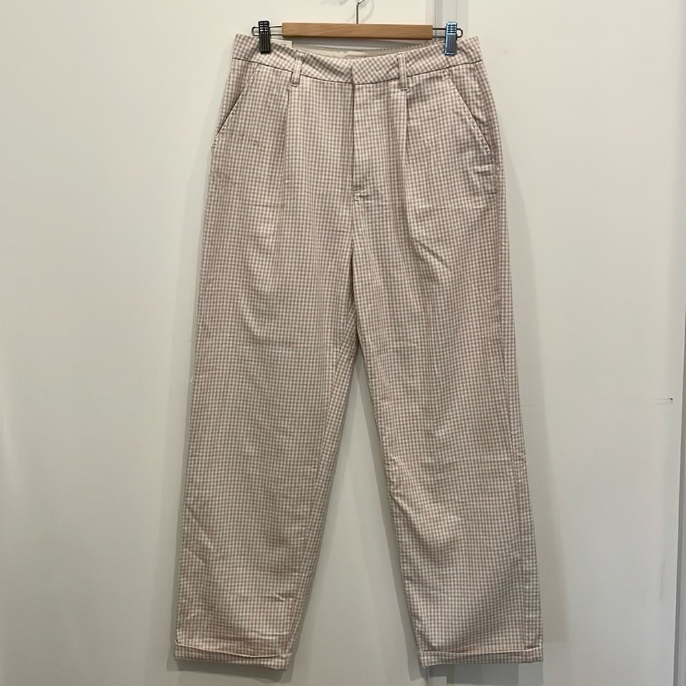 Braxton White Plaid Checkered Trouser Pants